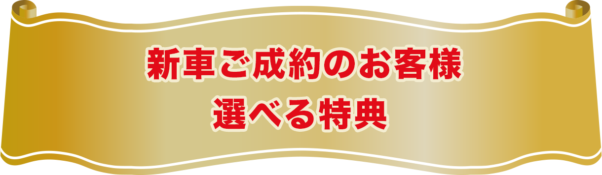 新車ご成約のお客様選べる特典